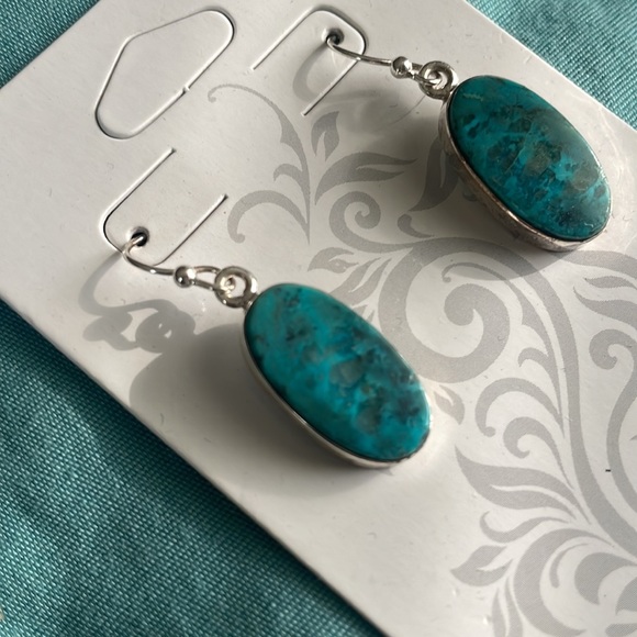 Genuine Turquoise Earrings - Picture 2 of 4